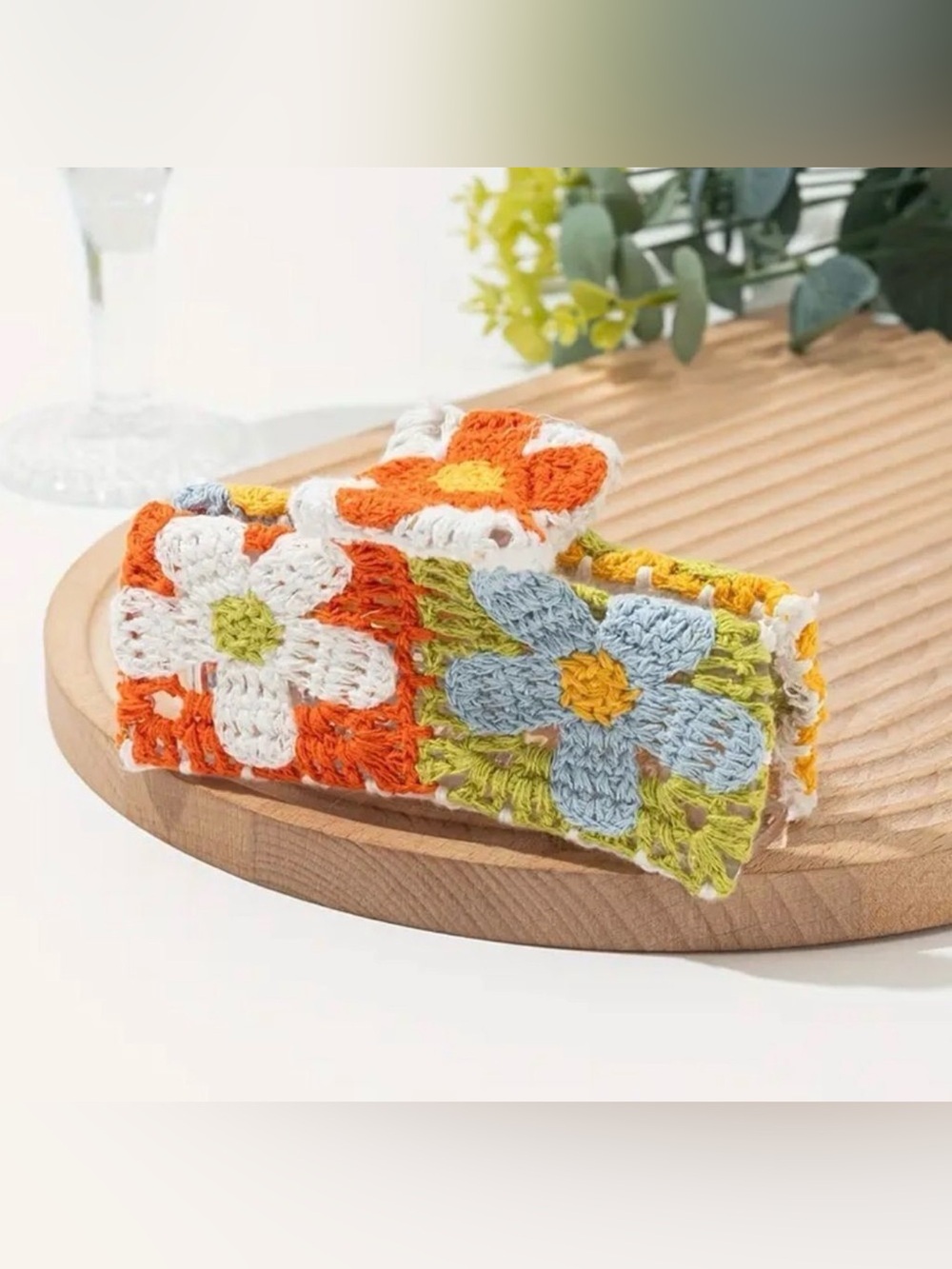 Crochet Floral Hair Claw Clip